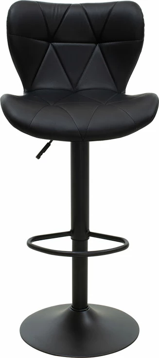 Karrige për bar Coozy, lartësi e rregullueshme, metal i zi mat me PU, set prej 2 copash