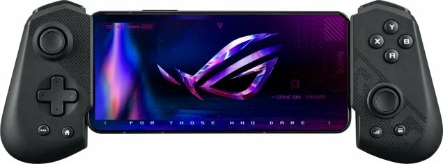 Kontroller gaming Asus ROG Tessen 90GC01D0-BGP000, USB-C për Android, palosshëm, 20 butona, 2 analoge, me ndriçim, me mbajtëse telefoni, e zezë/gri