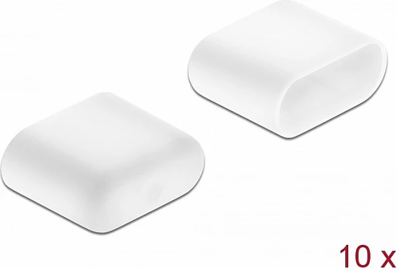 Kapak pluhuri për USB Type-C (male) DeLOCK, 10 copë, i bardhë