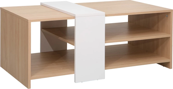 Tavolinë kafeje Cozeto, ngjyrë natyrale-bardhë, 100x53x41.5cm