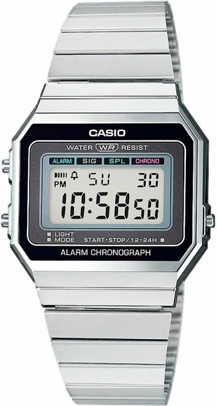 Orë dore uniseks Casio A700WE-1AEF, argjendtë, me kuti