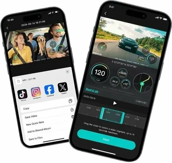 Dashcam Botslab G980H 4CH 3K me GPS, Wi‑Fi 5.8GHz, ekran me prekje 3.18", Argjend/e zezë