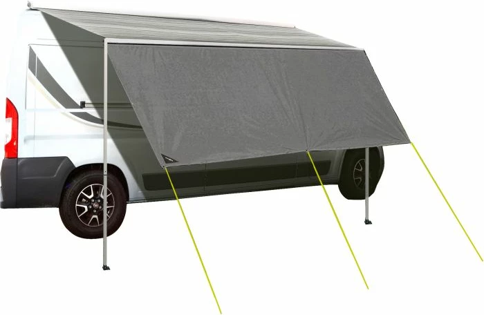 Tendë hije/awning BRUNNER Sunny View 340 x H190 cm, 100% PE, gri, set me shtylla + kunja + litarë