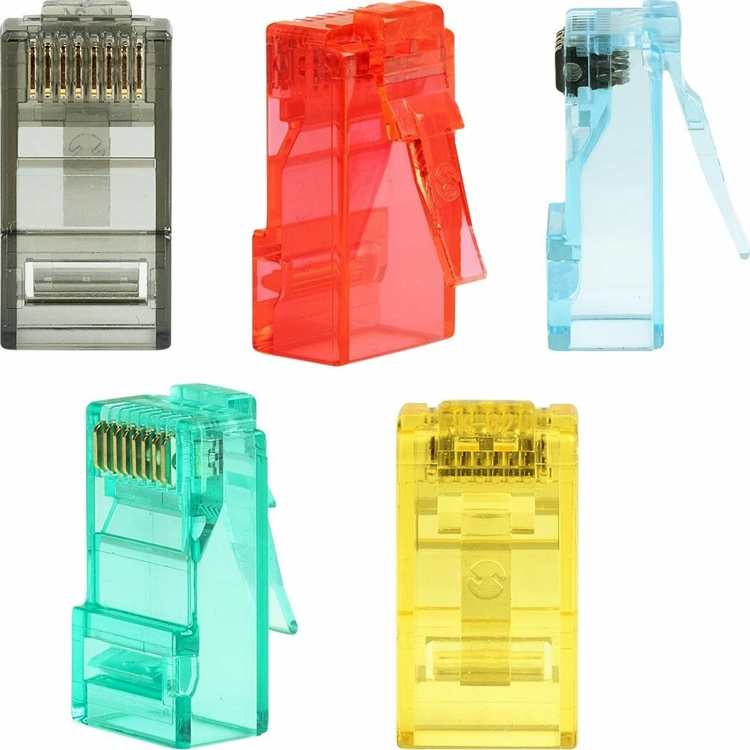 Konektor RJ45 UTP Cat.6 NetRack, ngjyra miks, paketim 100 copë