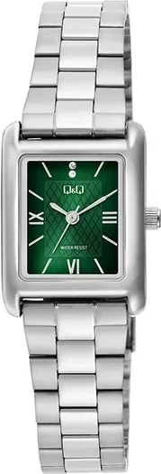 Orë dore Q&Q C69A-003PY, e argjendtë/gjelbër