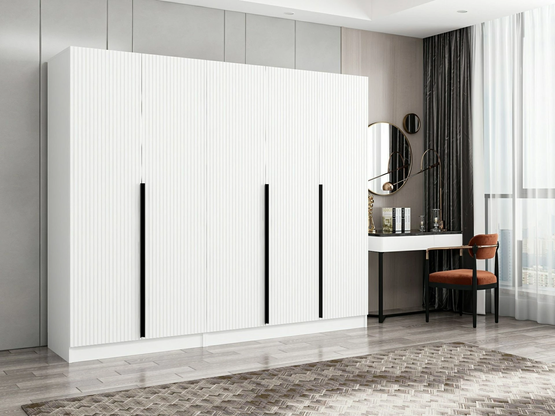 Dollap Skye Decor, Kale Plus, i bardhë, 225x210x52cm
