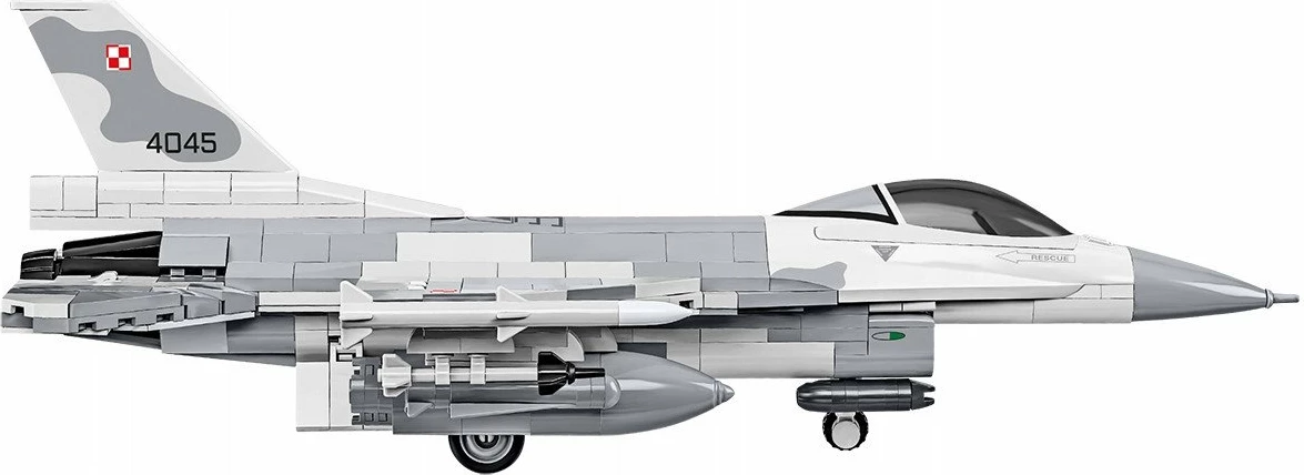 Set blloqe ndërtimi Cobi Armed Forces F-16C Fighting Falcon 5910, 463 copë, shkallë 1:48, gri