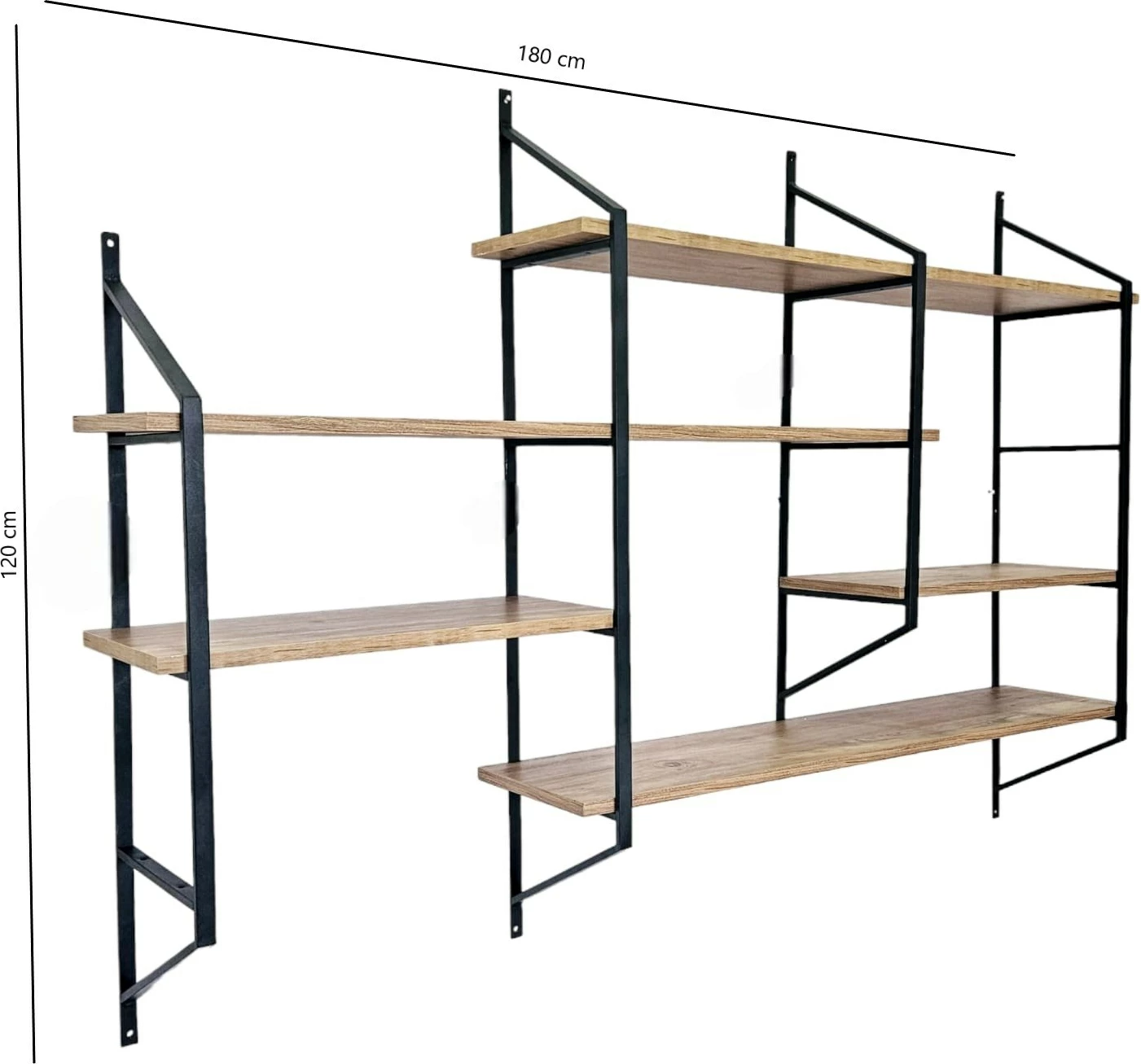 Raft muri Skye Decor, ngjyrë e zezë dhe pishë Atlantike, Raffy7