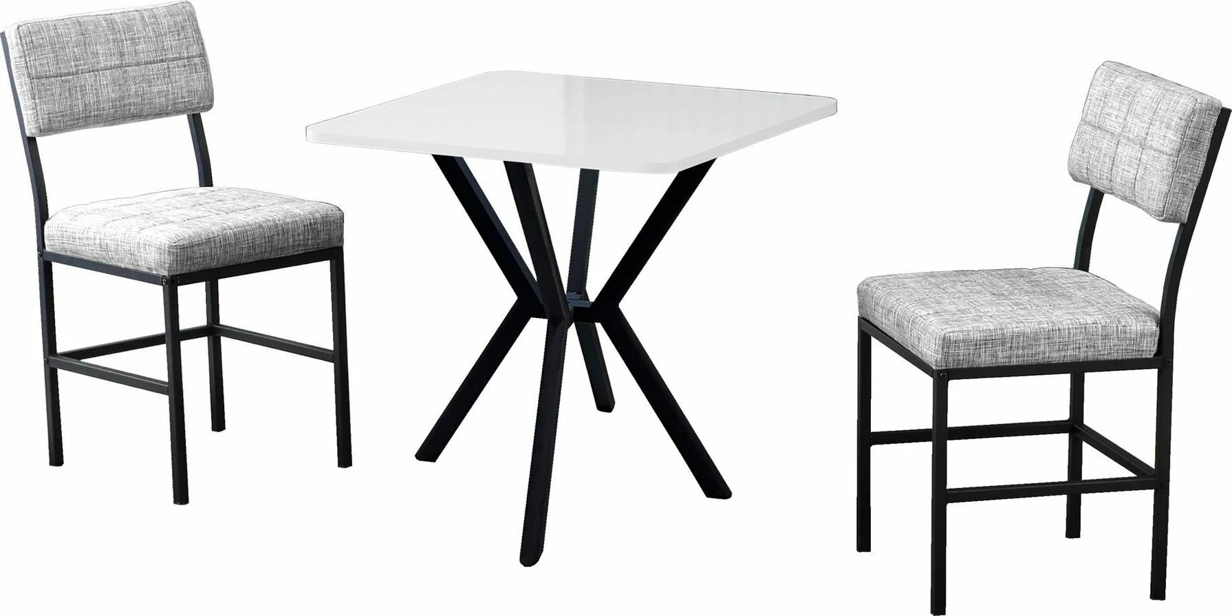 Set tavoline me karrige (3 copë), Skye Decor, Dubai, gri dhe e bardhë