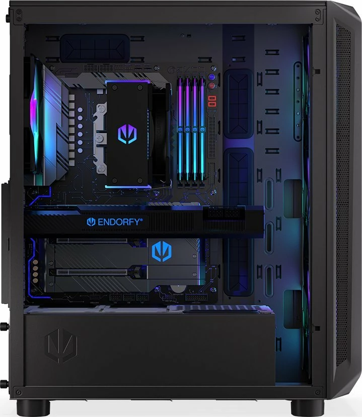Kasë Endorfy Arx 500 ARGB EY2A011 Midi Tower ATX me xham të temperuar, 4x 140mm PWM ARGB fanë, Black