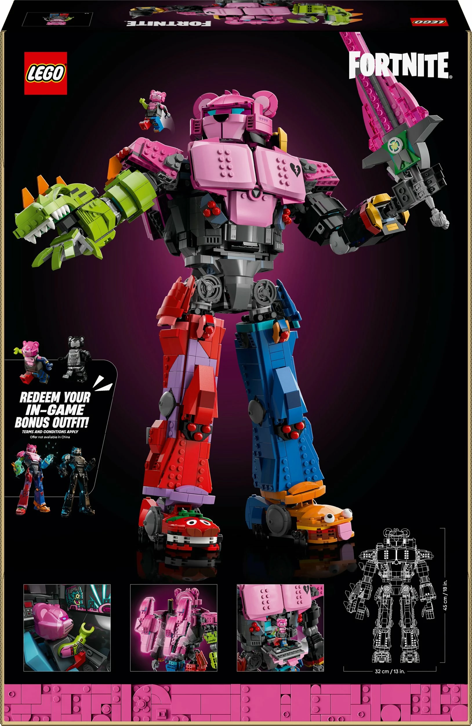 Set LEGO Fortnite Mech Team Commander 77078, 2503 copë, 45 cm, shumëngjyrësh