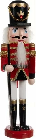 Figurinë dekorative arrëthyes Kaemingk 31 cm, dru/tekstil, kuqe/zezë