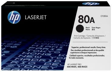 Toner, HP, 80A CF280A, rendiment 2,400–4,400 faqe, për LaserJet Pro 400 M401/M425, i zi