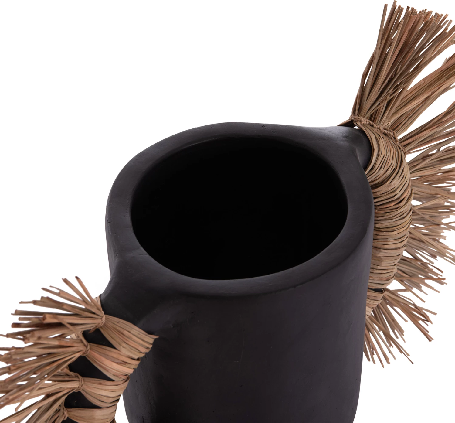 Vazo dekorative tavoline ALICA, terrakotë e zezë, bar i thatë, 55x19x34cm