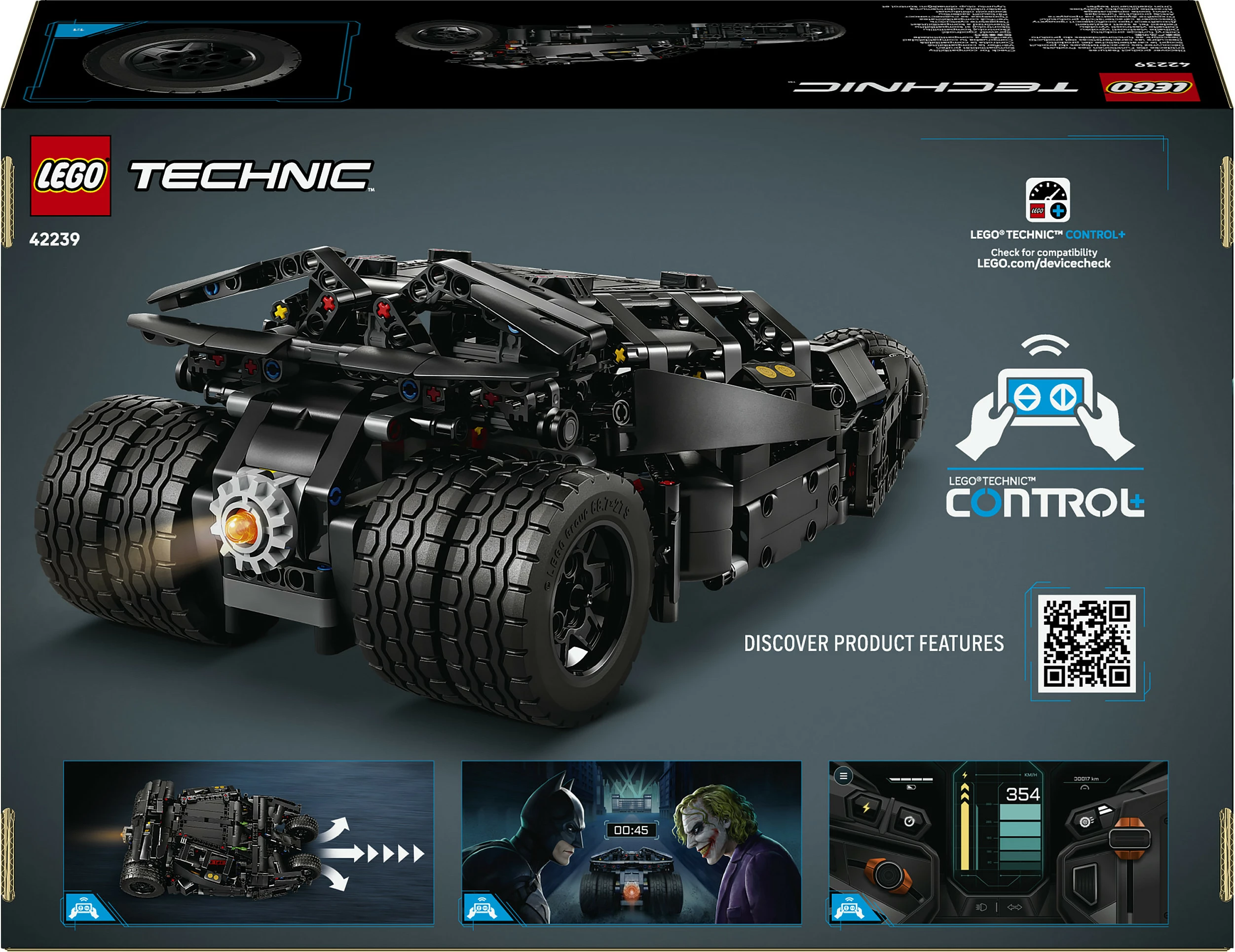 Set ndërtimi LEGO Technic 42239 Batmobile Tumbler, 719 pjesë, Control+, multicolor