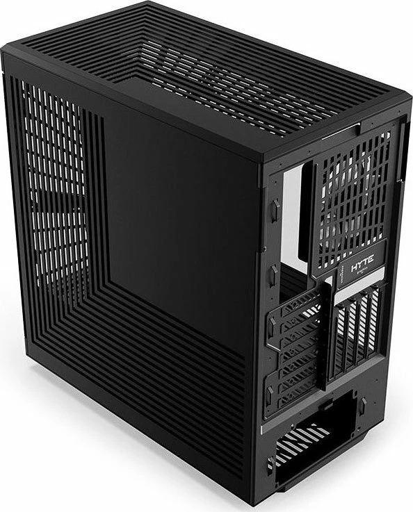 Kasë Hyte Y40 (CS-HYTE-Y40-B) Midi Tower ATX/ITX/Micro ATX, xham i temperuar panoramik, pa PSU, PCIe 4.0 riser, e zezë