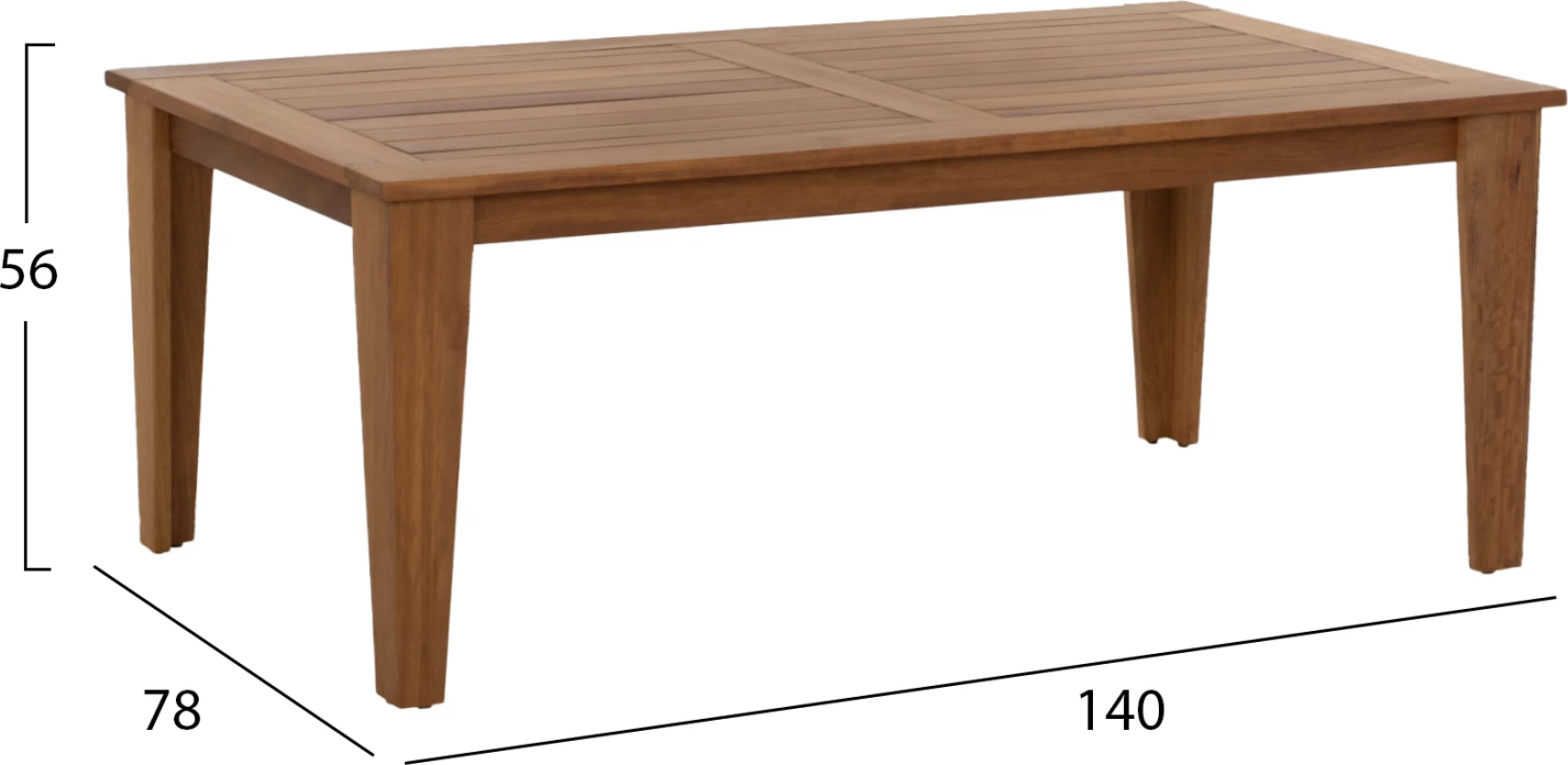 Set për jashtë 4 pjesë FH5877.01 dru IROKO-litar ngjyrë arre-bezhë