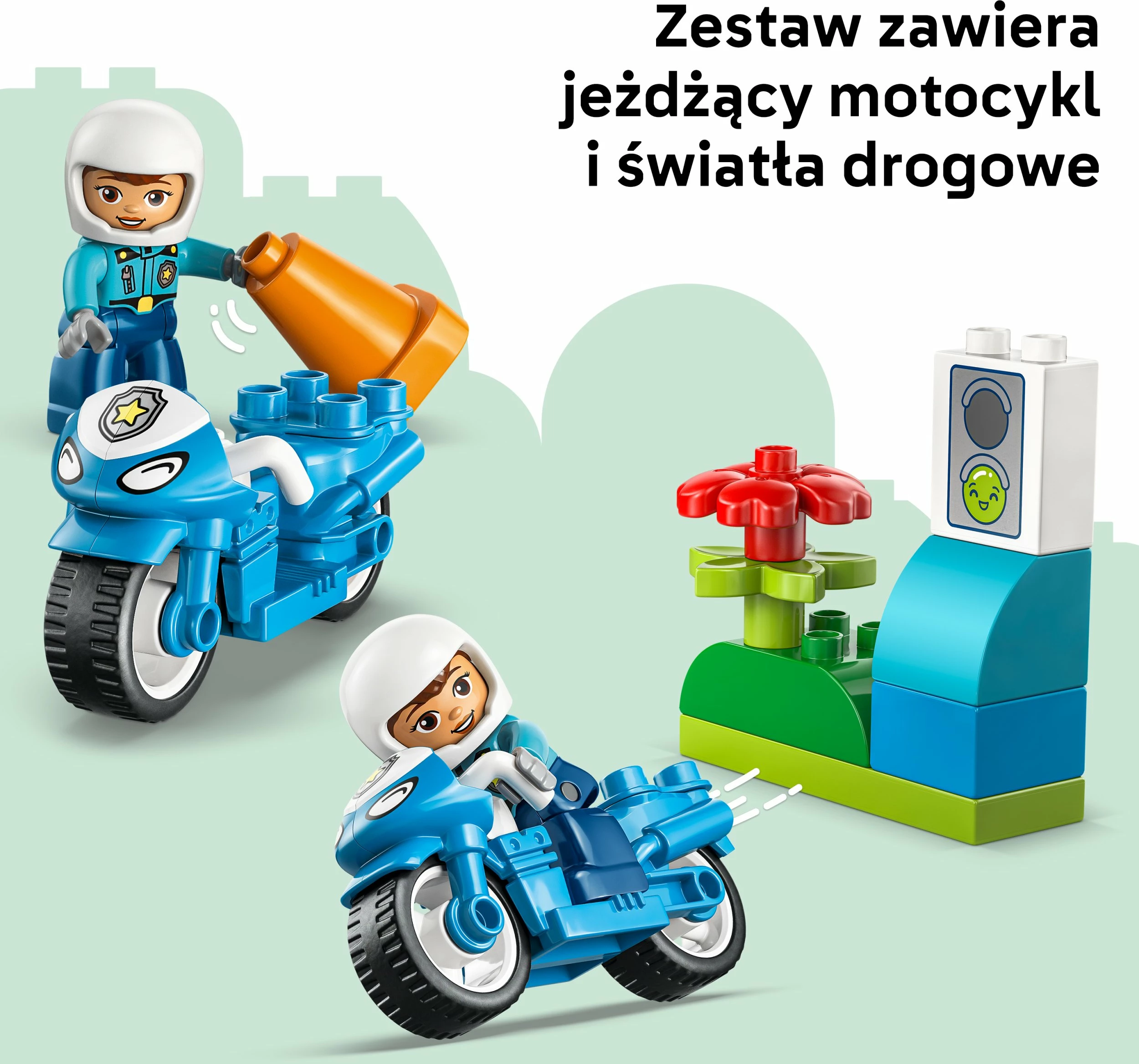 Set ndërtimi LEGO DUPLO Blue Police Motorcycle 10471, 11 copë, 2+ vjeç, blu