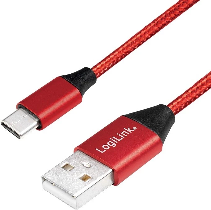 Kabllo LogiLink USB-C 1.0m, e kuqe