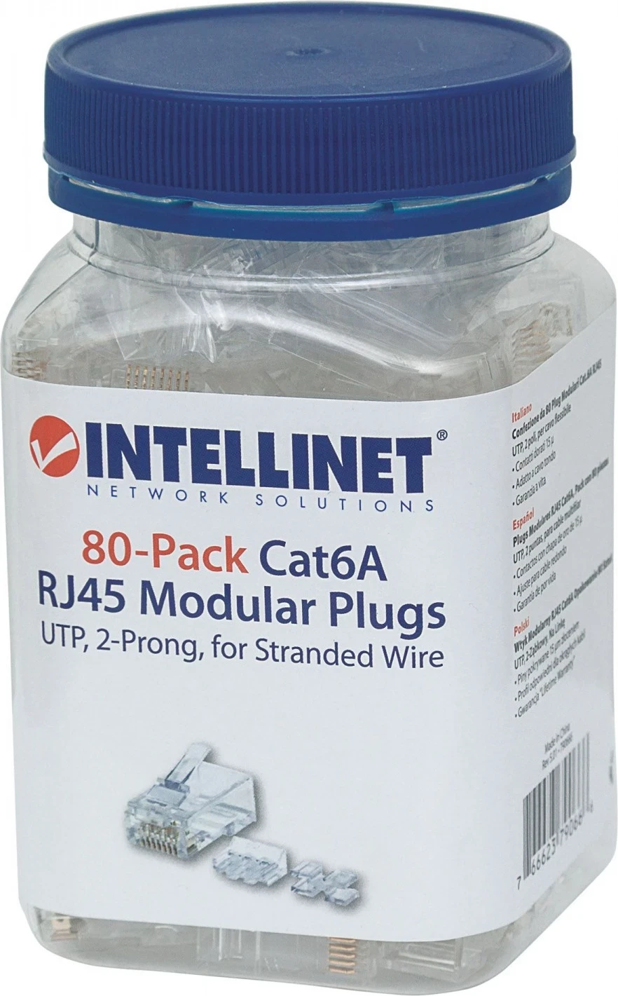 Adapter Intellinet 790666 RJ45 8P/8C UTP Cat6a, 80 copë, transparent