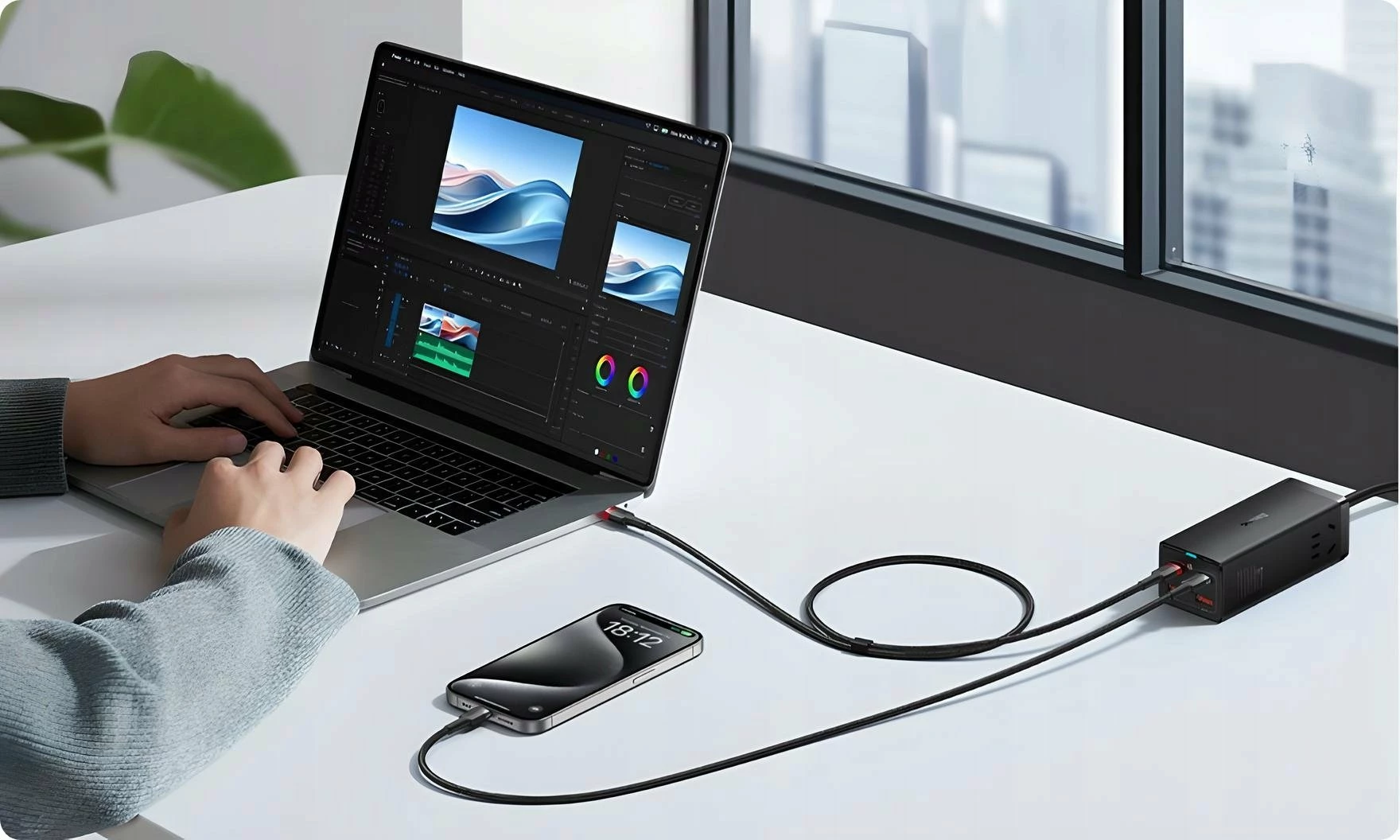 Kabllo USB-C në USB-C Baseus Cafule BSU4887 100W PD 1 m, set 2 copë, e zezë