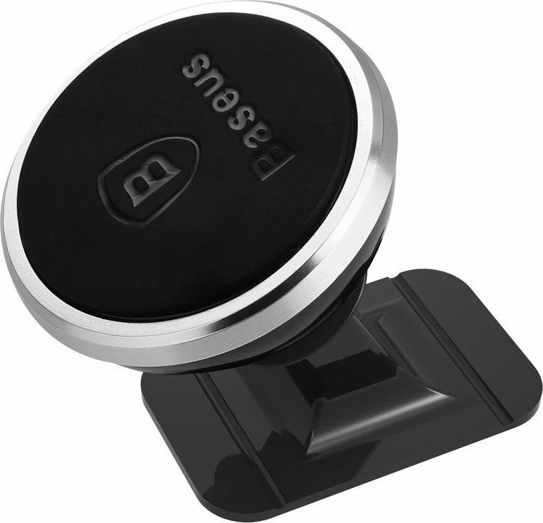 Mbajtëse magnetike për celular Baseus 360° Rotation Magnetic Mount Holder SUGENT-NT0S, montim me shirit ngjitës, argjend