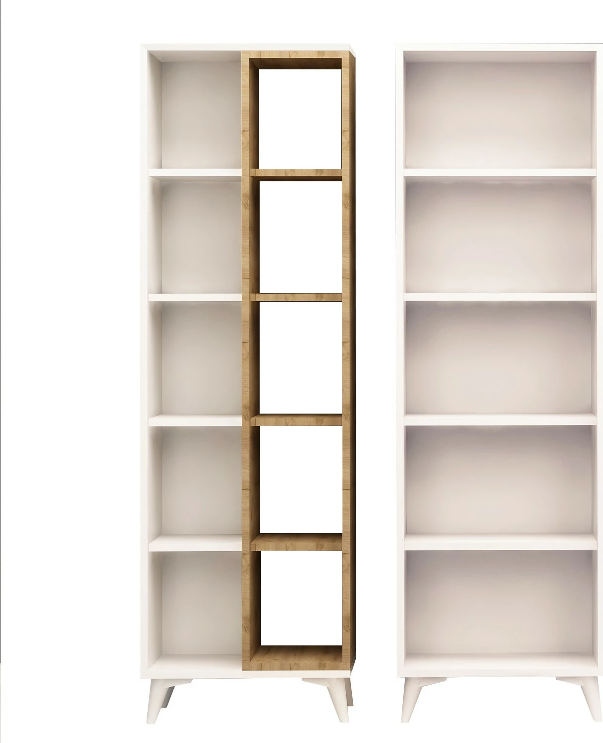 Raft librash modern, ngjyrë lis dhe e bardhë, Skye Decor Potenza, 100x162x25cm (2 copë)