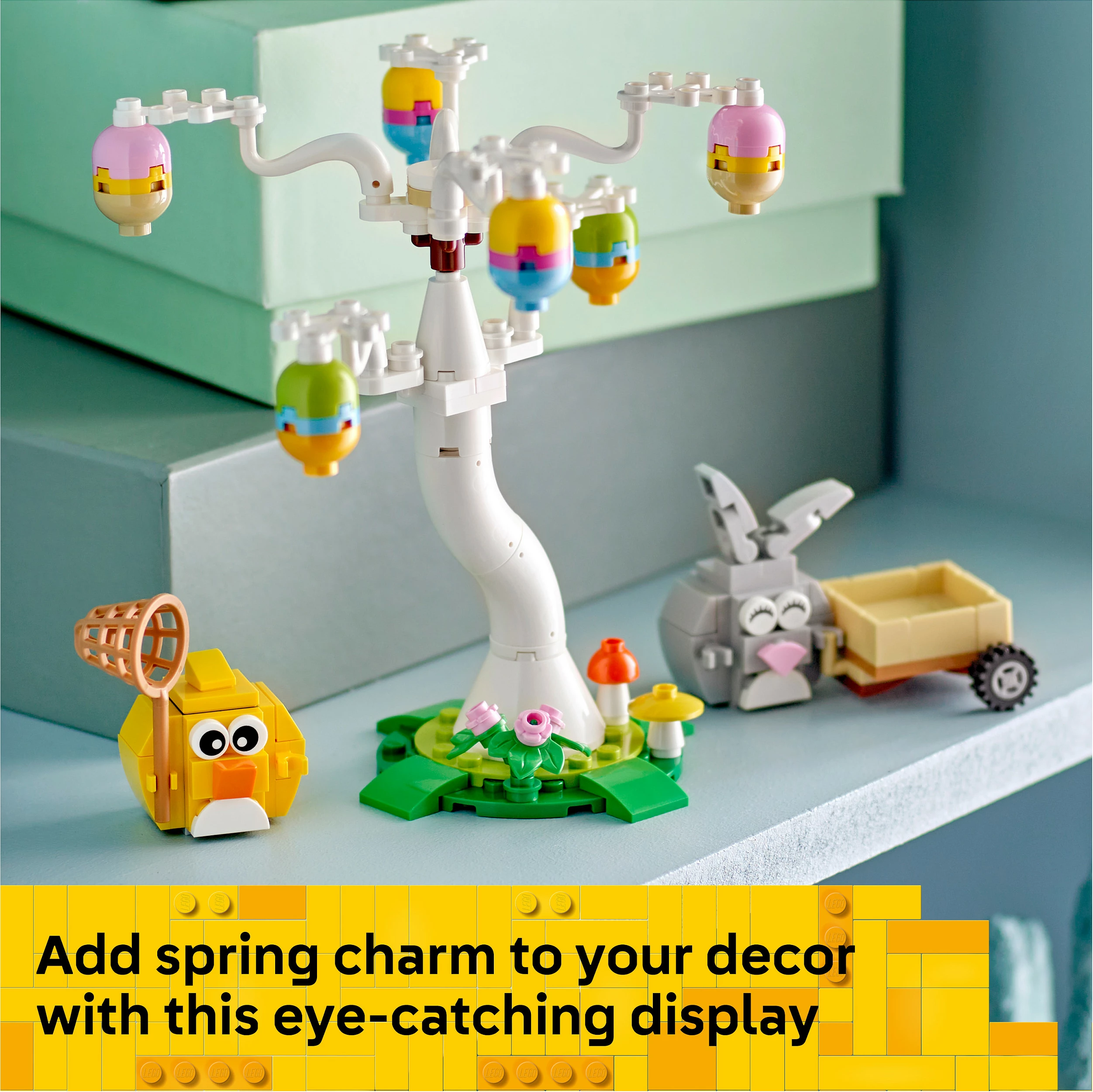 Set ndërtimi LEGO Iconic 40808 Easter Bunny and Chick Egg Hunt, 140 pjesë, 8+, multikolor