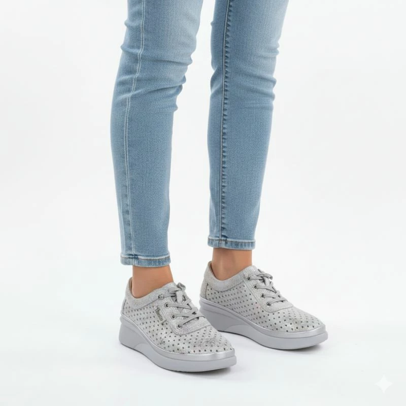 Këpucë platforme për femra Vinceza 79603, gri