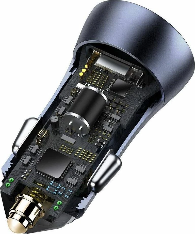 Karikues veture Baseus Golden Contactor Pro CCJDZ-U 40W 2x USB-A Quick Charge, me kabllo USB-C 1m, gri