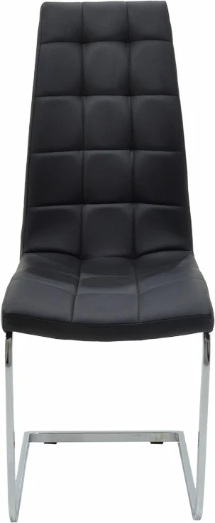 Karrige Darrell pu e zezë - metal krom 42x49x106cm, set prej 2 copash