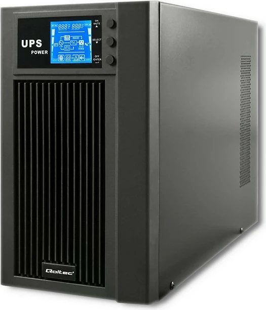 Kasë UPS Qoltec 53043, online, 3KVA, 2.4kW, LCD, USB, e zezë