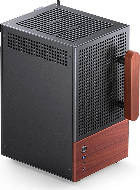 Kasë Jonsbo T6, Mini-Tower Mini-ITX, Tempered Glass, dru, e zezë