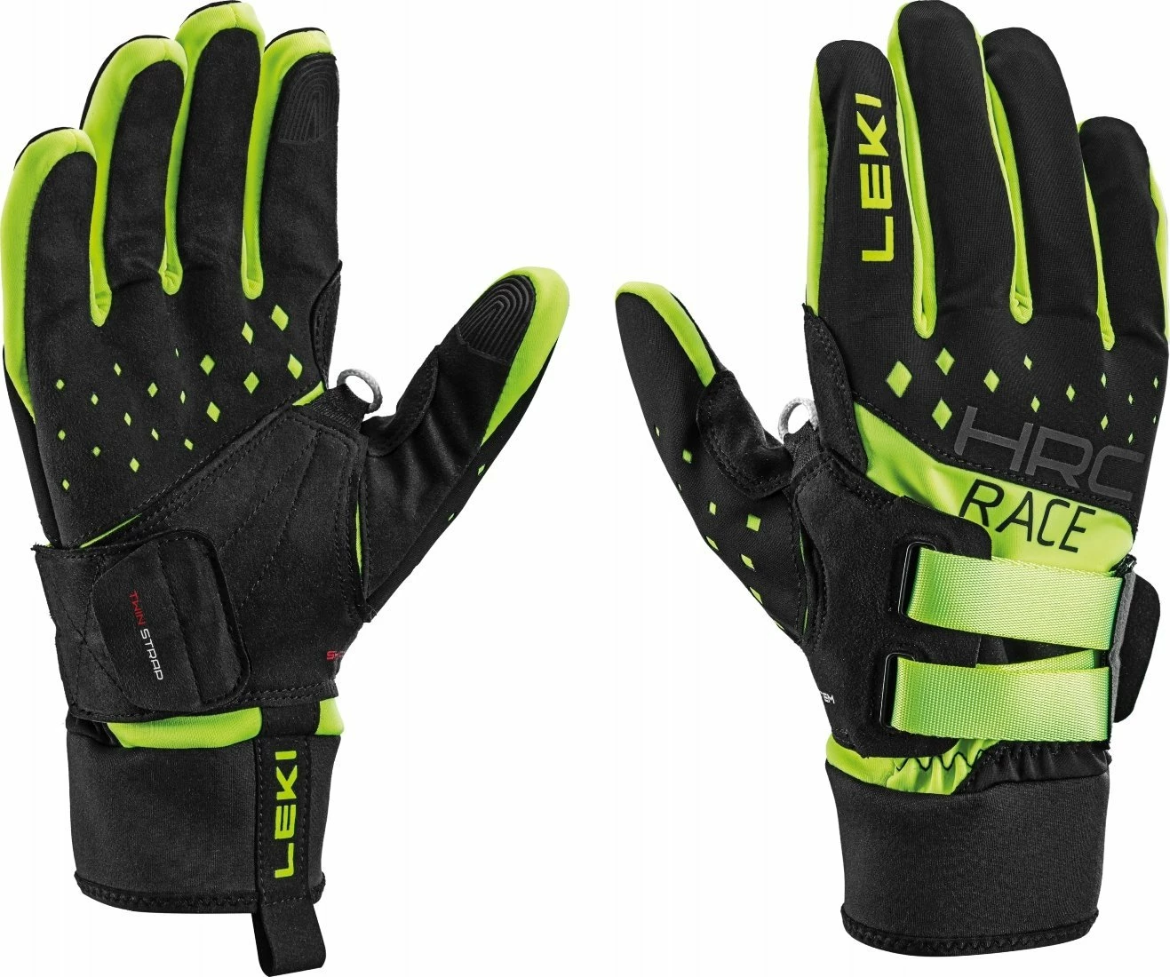 Doreza për ski Leki HRC Race Shark 8.5 verdhë-jeshile