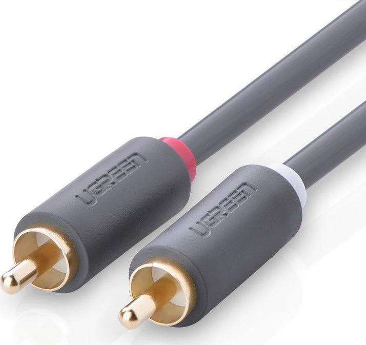 Kabl audio Ugreen 10518 2x RCA në 2x RCA 2m, gri