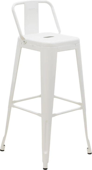Karrige për bar me shpinë Utopia metalike e bardhë 42x42x97cm