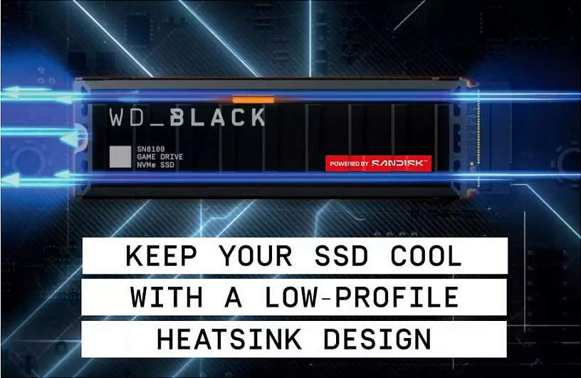 SSD M.2 NVMe WD_BLACK SN8100 8TB, PCIe 5.0 x4, me heatsink, e zezë