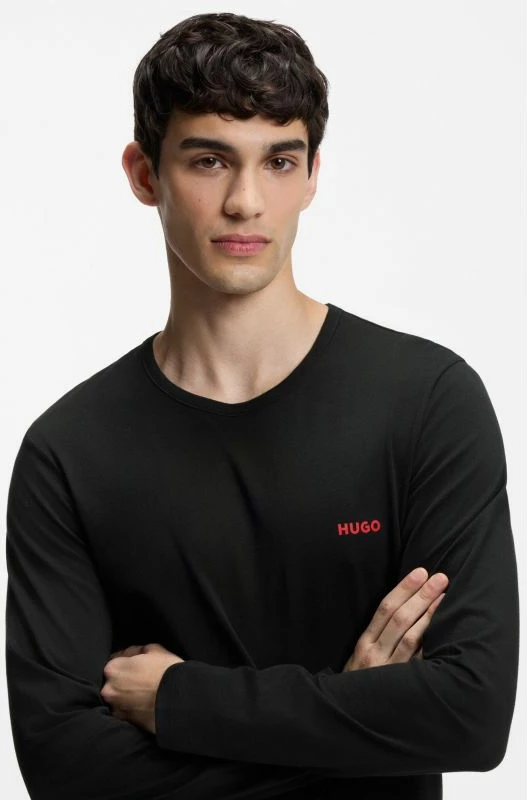 Këmishë për meshkuj Hugo Bodywear LS-SHIRT 50492631-001, e zezë