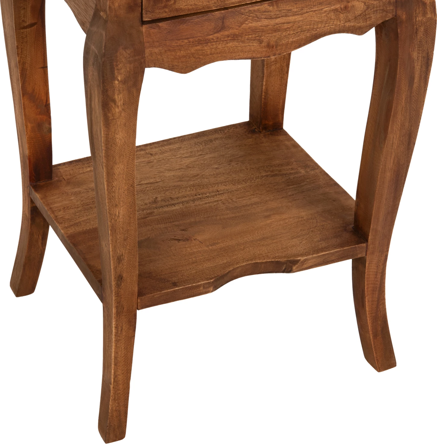 Tavolinë anësore me 2 sirtarë FH7904 dru mahagoni ngjyrë natyrale 40x30x67Hcm