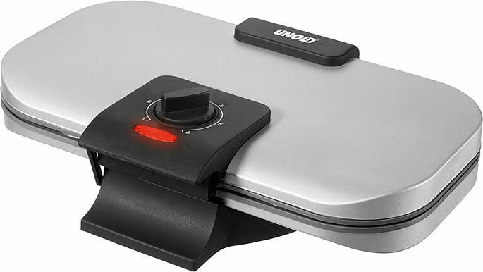 Aparat vaflash UNOLD 48241, metal, 2 vafla, termostat i rregullueshëm, ngjyrë e zezë