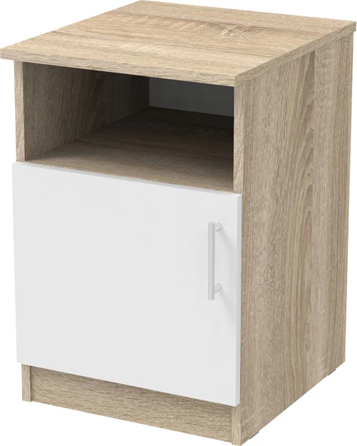 Komodinë Galdi, ngjyrë sonoma-bardhë, 40x45x60cm