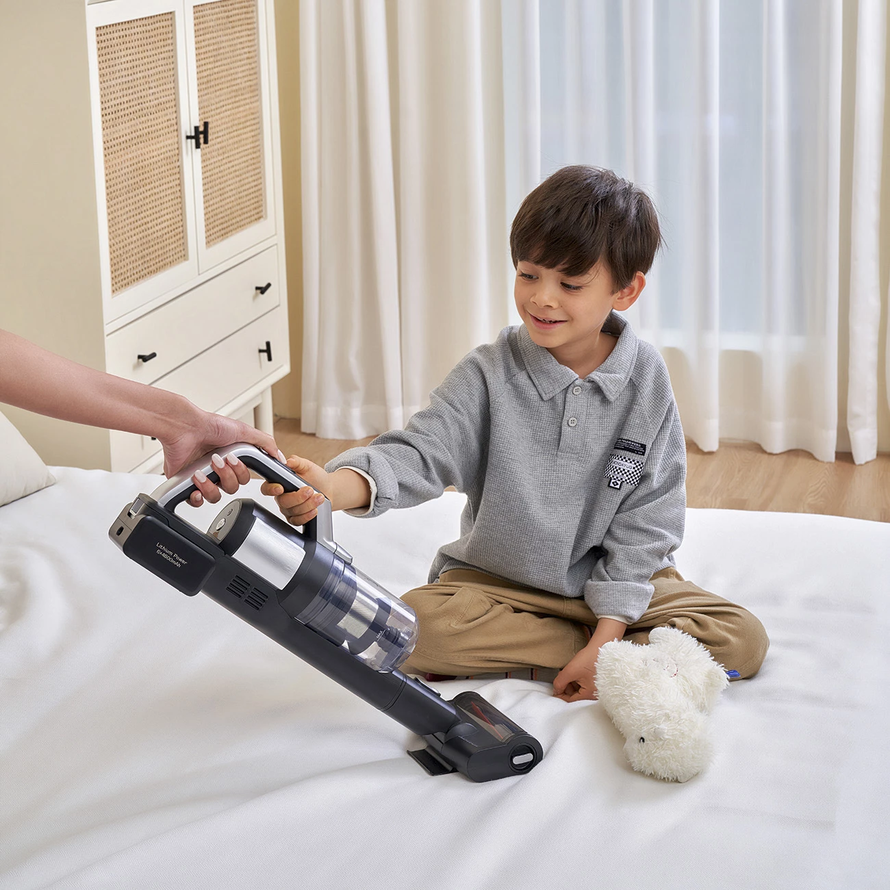 Fshesë elektrike pa kabllo JIMMY PW11, 3-në-1, 400W, 4000mAh, 0.6L, argjend/gri