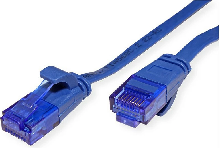 Kabllo rrjeti VALUE Cat6a UTP (flat) RJ-45 0.5 m, blu