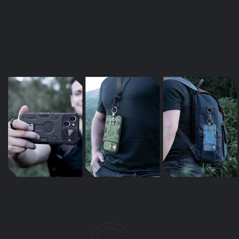 Maskë telefoni Nillkin CamShield Armor Pro iPhone 14 Plus, kaltër [Ngjyra: Kaltër]