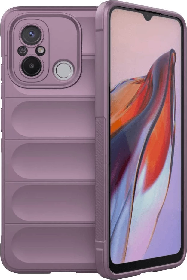 Mbështjellës silikoni ONASI Wave 17553 për Xiaomi Redmi 12C, me rreshtim mikrofibre, vjollcë