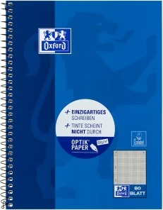 Fletore Oxford 100050393, A5, 80 fletë, 90g, katrore, kaltër