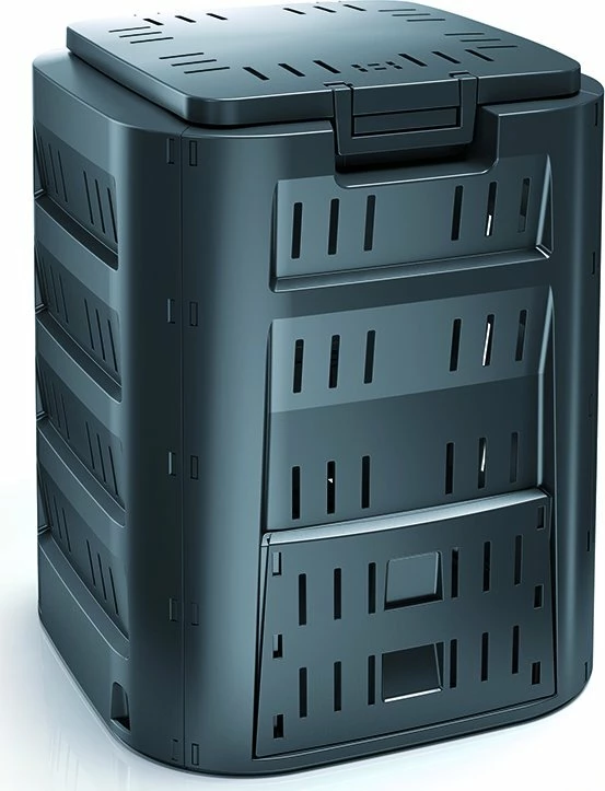 Kosh komposti Prosperplast CompoGreen 320 l, plastikë 70x70x80 cm, gri e errët