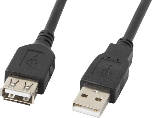 Kabllo USB Lanberg CA-USBE-10CC-0007-BK, 0.7 m, USB 2.0, e Zezë