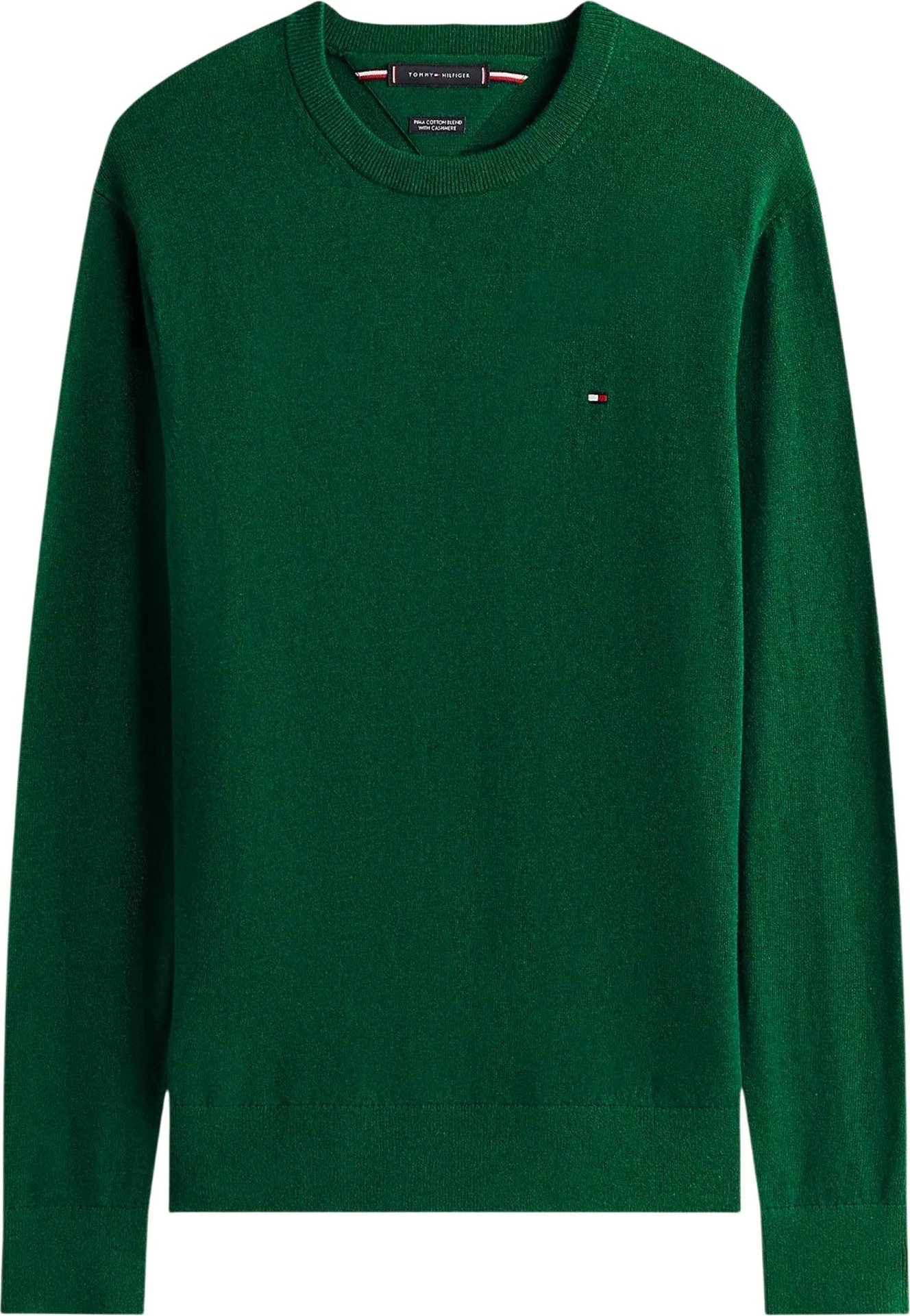 Xhemper për meshkuj Tommy Hilfiger PIMA ORG CTN CASHMERE MW0MW28046, i gjelbër i errët [Madhësia: L]