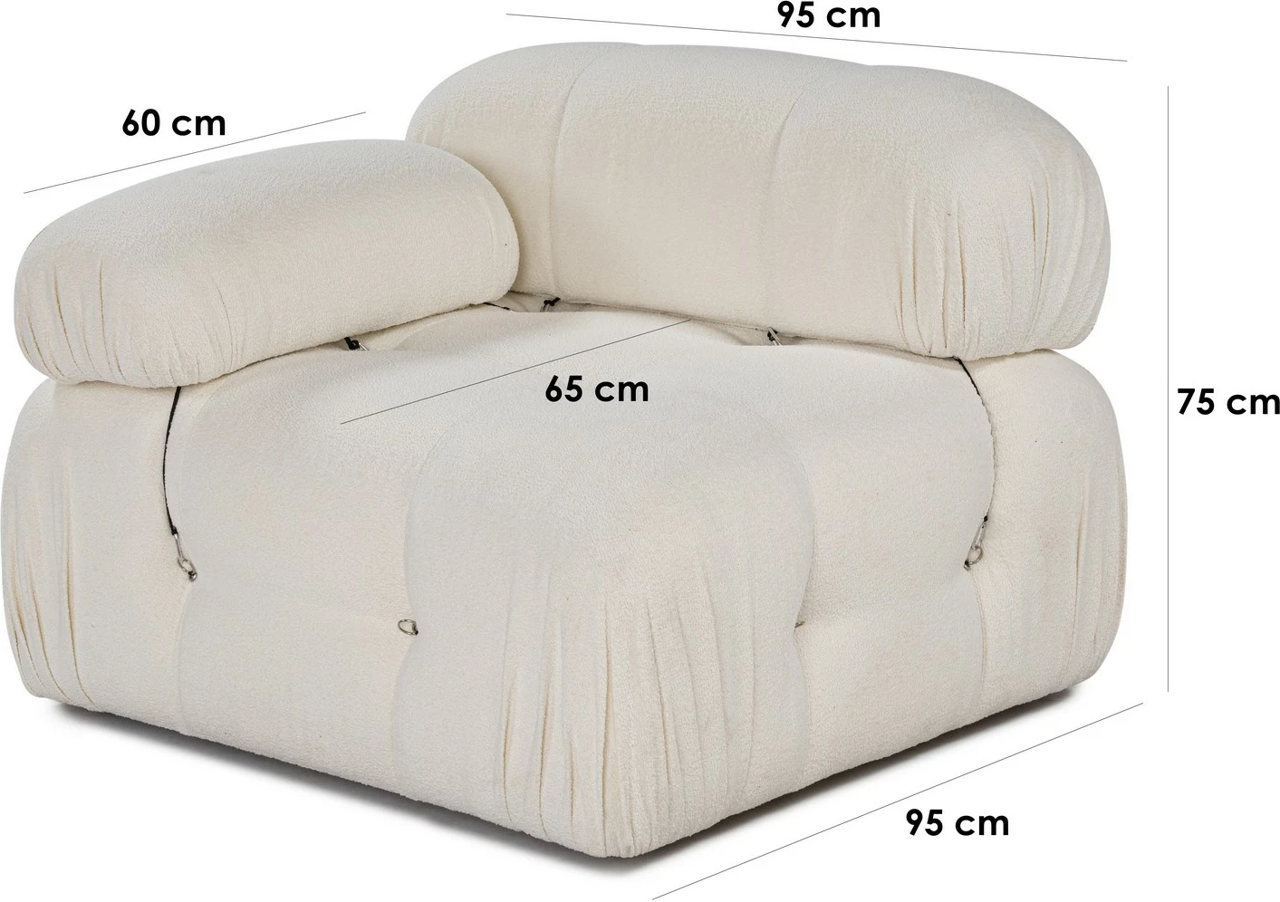 Karrige njëvendëshe Bubble L1, e bardhë, Atelier del Sofa